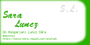sara luncz business card