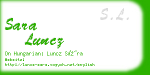 sara luncz business card